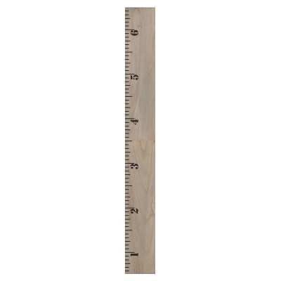 8" x 72" Growth Chart 6.5' Wood Wall Ruler Gray - Kate and Laurel