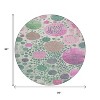 Green Pink And Mauve Geometric Washable Indoor Outdoor Area Rug - 3 of 4