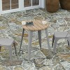 Merrick Lane Indoor/Outdoor Dining Table, 23.75" Round All Weather Poly Resin Top with Steel Base - 3 of 4