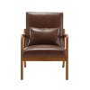 CAVINAS Wooden Accent Chair with Soft Upholstery and Padded Cushion, Mid-Century Modern Armchair with One Pillow - 2 of 4