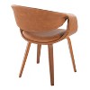 LumiSource Set of 2 Curvo Upholstered PU Chair Walnut - 4 of 4