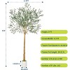 Artificial Olive Tree - with 1,180 Lifelike Leaves & Fruits, Hand-Painted Trunk & Weighted Cement Planter, UV Resistant Faux Tree for Home Office - 2 of 4