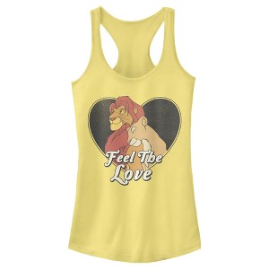 Juniors Womens Lion King Simba and Nala Valentine Feel the Love Racerback Tank Top - 1 of 4