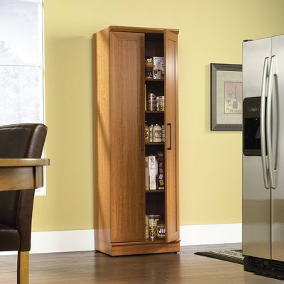 Sienna Oak Tall Engineered Wood Storage Cabinet