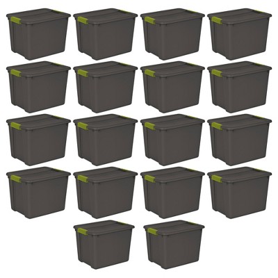 Sterilite Stackable 35 Gallon Storage Tote Box With Latching Container Lid  For Home And Garage Space Saving Organization, Gray (4 Pack) : Target