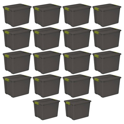 Sterilite 18 Gal Latching Tuff1 Storage Tote, Stackable Bin With Latch Lid, Plastic  Container To Organize Garage, Basement, Gray Base And Lid, 12-pack : Target