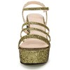 BLISSFUL STEP Women's Glitter Chunky Heel Open Toe Slingback Sandals - 2 of 4