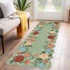 Washable Modern Floral Print Summer Spring Area Rugs, Soft Non Slip Botanical Floor Carpet for Home Office - 3 of 4