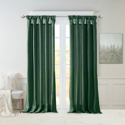 Faux Silk Bead Trim Luxurious Window Valance, DIY Twist Tab Top with Extra Lining Multi-Color Valance for All Decor Styles