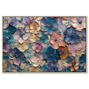 Art Remedy Jewel Flowers Colorful buterfly and flowers wall art Framed - 1 of 4