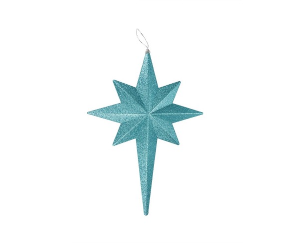 Christmas Central 20" Turquoise Blue Glittered Bethlehem Star Shatterproof Christmas Ornament
