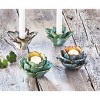 tagltd Blue Flower Votive Tealight Stoneware Candle Holder Home Decor Tabletop Mantel Centerpiece, - 2 of 3