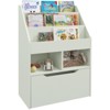 YONWAY Kids Bookcase Multi-Shelf Rack Organizer with Storage Drawer for Books, Playroom, Pale Green - 4 of 4