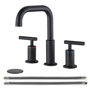 PAGED Bathroom Faucets 8 Inch Widespread Bathroom Sink Faucet Double Handle Vanity Basin Faucet with Pop Up Drain - 1 of 4