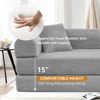 Dolonm Foldable Convertible Sofa Bed, Boneless Compression Mattress, Corduroy Sofa with Fixed Frame, Used for Living Room, Bedroom,Light Grey - 4 of 4