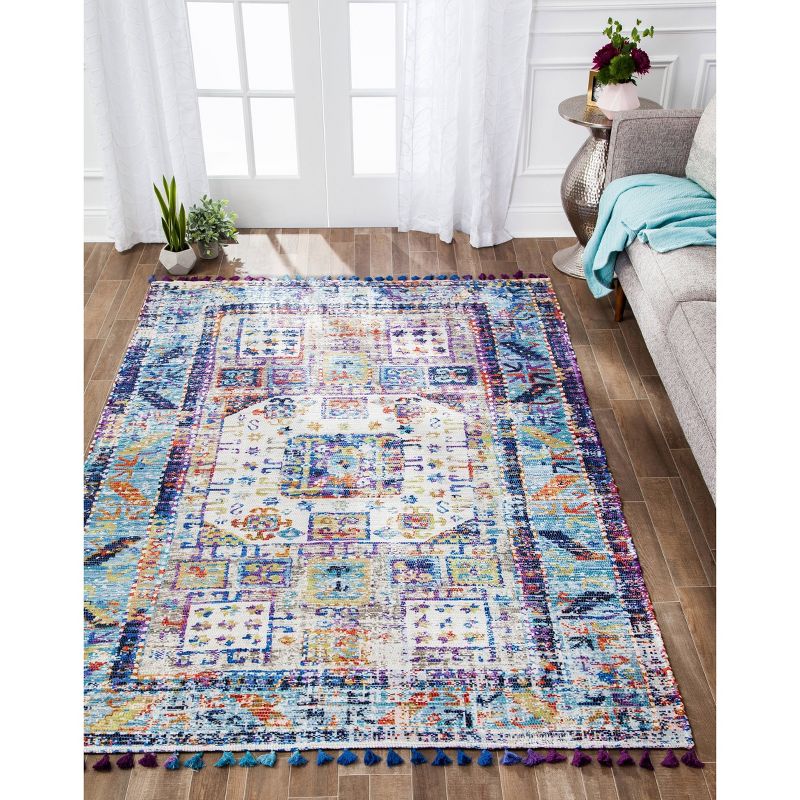 Tarom Distressed Area Rug with Multiple Fringe - Anji Mountain, 3 of 9