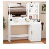 Vanity Makeup Dressing Table Set with 11 Shelves & 2 Drawers Makeup Vanity Desk - 3 of 4
