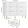 Freestanding  Fluted Wooden Dresser with 6 Drawers and Gold Handles – Modern Chest of Drawers for Bedroom Storage - 2 of 4