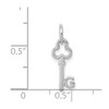 Black Bow Jewelry 14k White Gold, Hannah Collection, Mini Initial G Shamrock Key Charm - 4 of 4