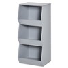 HOMCOM Kids Storage Cabinet Anti-toppling Design with 3 Tiered Shelves for Ample Space and Organization, 35.5" H, gray - 4 of 4