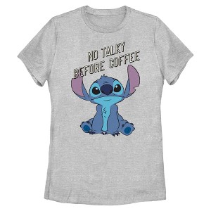 Womens Lilo & Stitch No Talky Before Coffee T Shirt - 1 of 4