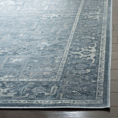 Elegant Vintage Blue Viscose 8'x11' Hand-Knotted Area Rug