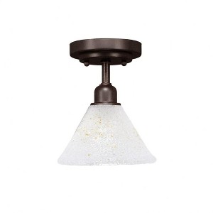 Toltec Lighting Vintage 1 - Light Flush Mount in  Dark Granite with 7" Gold Ice Shade - 1 of 1