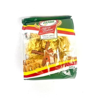EkMak Babuni Gniazdo Pasta Nests Broad 500g - Pasta Ribbons, Imported From Poland