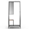 Coat Rack With Mirror, Multi-functional Hall Tree, Bench Shoe Storage Shelves For Living Room Bedroom - 4 of 4