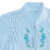 Collections Etc Smocked Embroidered Floral Zip-Front Long Sleeve Robe - 3 of 4