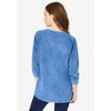 Roaman's Women's Plus Size Lace Appliqué Acid Wash Sweatshirt - 3 of 4