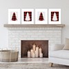 Big Dot of Happiness Holiday Plaid Trees - Unframed Buffalo Plaid Christmas Linen Paper Wall Art - Set of 4 - Artisms - 8 x 10 inches - image 2 of 4