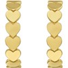 14k Yellow Gold 16mm Heart Row C-Hoop Earrings - 3 of 4