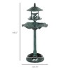 Munora 3-in-1 Pedestal Birdbath, Outdoor Bird Bath with Feeder & Flower Planter, 20" Green Basin - 3 of 4