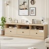 Homhougo TV Stand for TVs Up to 80", 70in Entertainment Center with Storage Drawer and Open Shelves Natural - 2 of 4