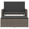 Garden Bench Grey PE rattan 2-seater Convertible - 4 of 4