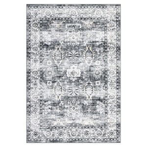 Vintage Floral Print Living Room Rugs, Washable Soft Non Slip Bedroom Carpet, Low Pile Floor Rugs for Dining Room - 1 of 4