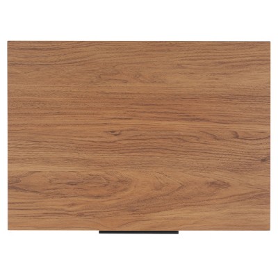 Oak and Black 2-Drawer Fluted Nightstand with Cone Legs
