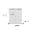 HomeRoots 20" White Wood Accent Cabinet With Two Doors And One Drawer - 3 of 4