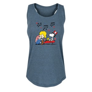 Women's - Peanuts - Americans Graphic Racerback Tank - 1 of 4