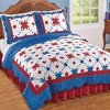 Collections Etc Reversible Americana Star Scalloped Edge Patriotic Quilt - 2 of 3