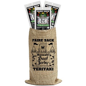 Buffalo Bills Teriyaki 5oz Faire Sack Beef Jerky in Burlap Wine Bag (3 packs teriyaki beef jerky) - 1 of 4