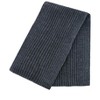 CTM Men's Ribbed Knit Mixed Wool Scarf, Gray - 4 of 4