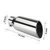 GOTGELIF 4" Inlet 6" Outlet 15" Long Stainless Steel Car Exhaust Tip Exhaust Muffler with Rolled Edge - 3 of 4