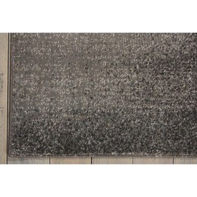 Gray Floral Synthetic 9' x 12' Handmade Area Rug