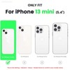 BONGEEK Compatible with iPhone 13 Mini Case, Slim Liquid Silicone 3 Layers Full Covered Soft Gel Rubber with Microfiber Case Cover 5.4 inch-White - 2 of 4
