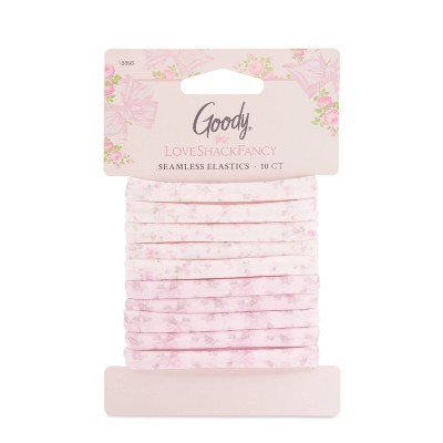Goody x LoveShackFancy Seamless Elastics - Rosa Beaux and English Ivy - 10ct - Pink