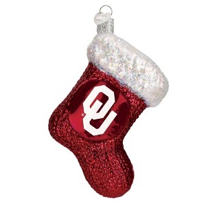 Old World Christmas Blown Glass Ornament for Christmas Tree, Oklahoma Sooners Stocking - 1 of 4