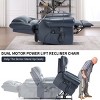 Dual Motor Power Lift Recliner Chair with Heat Massage, Genuine Leather Infinite Position Recliner with USB Ports for Elderly-3irtyhousy - 2 of 4