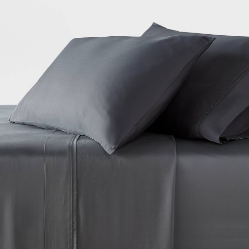 Brookstone BioSense Thermo-Stat Tencel Charcoal Gray CAL KING Sheet Set authentic 500 TC